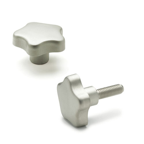 Stern-Knopf - GN 5334.4 - Otto Ganter GmbH & Co. KG - Gewinde / Edelstahl / mit Stift
