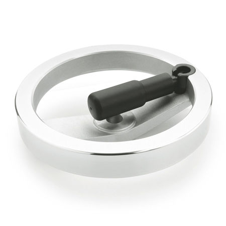 Handrad mit Speichen - GN 322.3 - Otto Ganter GmbH & Co. KG - mit versenkbarem Griff / Aluminium