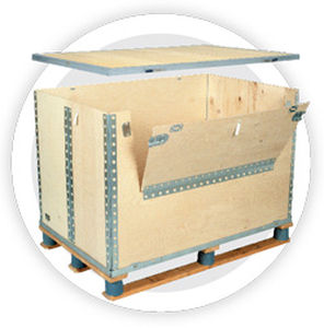 Stahl-Palettenbox - RePak P, T, L - Nefab - Sperrholz / Transport / zusammenklappbar