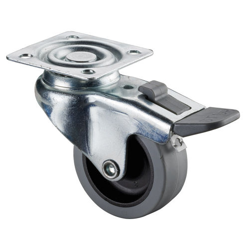 Lenkrolle - A220.A80 series - BS Rollen GmbH - mit Grundplatte / mit Bremse / für Möbel