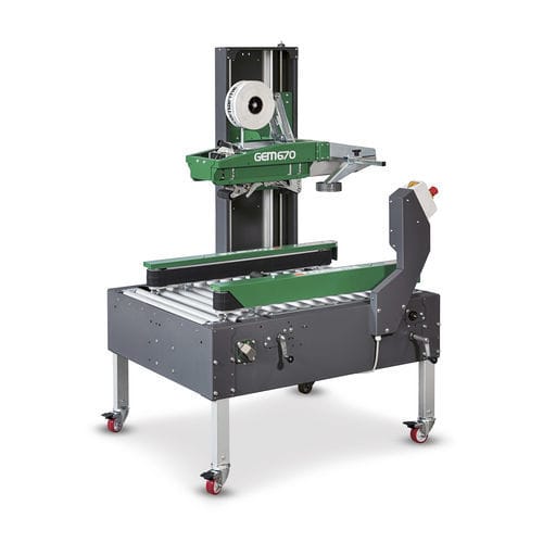 Faltschachtel-Verschließmaschine / Mehrklappen- - GEM 670-820 - COMARME - mit Klebeband / halbautomatisch
