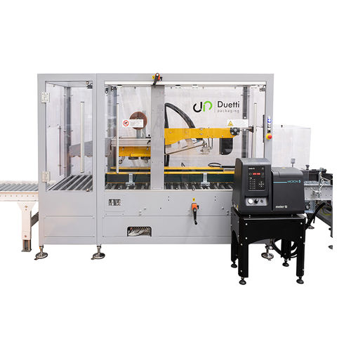 Faltschachtel-Verschließmaschine / Doppelklappen - DUETTI PACKAGING SRL - mit Klebeband / automatisch