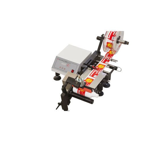 Manueller Etikettierer - MARTE - E-Packaging Srl - halbautomatisch / für Flaschen / zur Oberseitenetikettierung