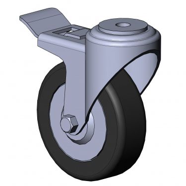 Lenkrolle - 1320 K series - TecEnMa GmbH - Stangen / mit Bremse / zentrales Loch