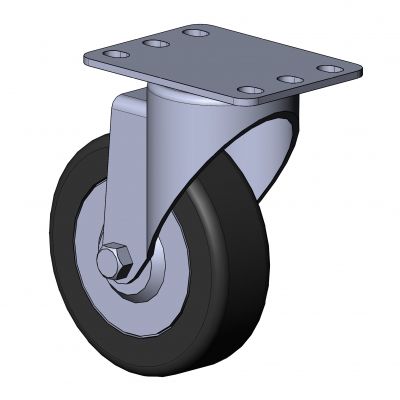 Lenkrolle - 1330 K series - TecEnMa GmbH - mit Grundplatte / aus verzinktem Stahl / Gummi
