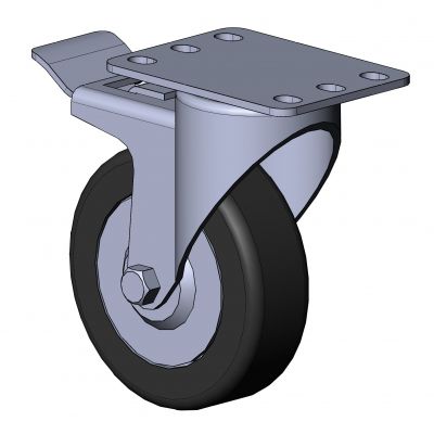 Lenkrolle - 1330 K series - TecEnMa GmbH - mit Grundplatte / mit Bremse / aus verzinktem Stahl