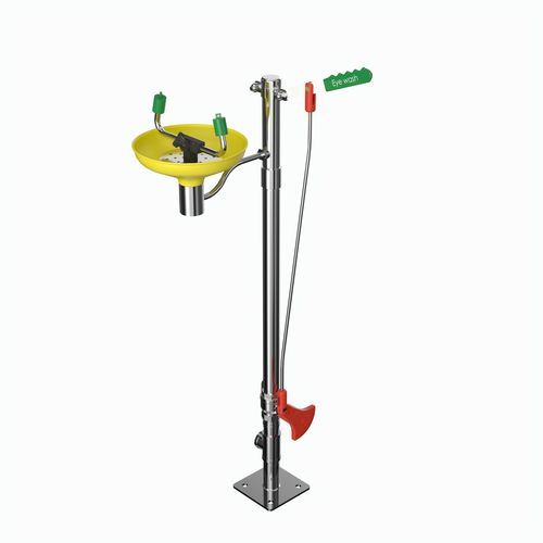 Bodenstehende Augen- und Gesichtsdusche - EXP-SD-75GS/P - Hughes Safety Showers - Kunststoff / für Außenbereich / für agressives Umfeld