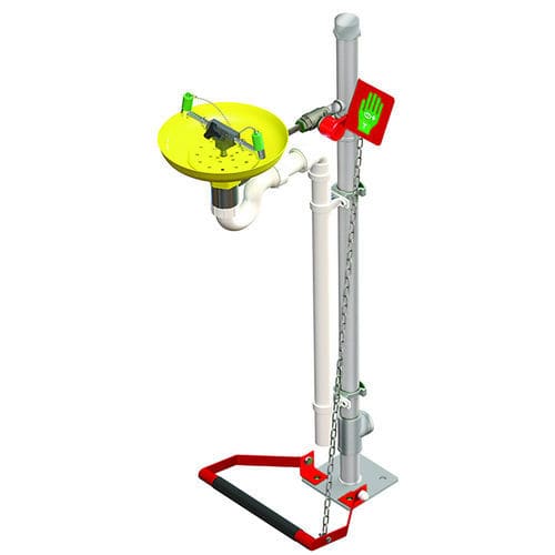 Bodenstehende Augendusche - STD-75G/P - Hughes Safety Showers - Kunststoff / für gefährliche Umgebungen / für den Innenraum