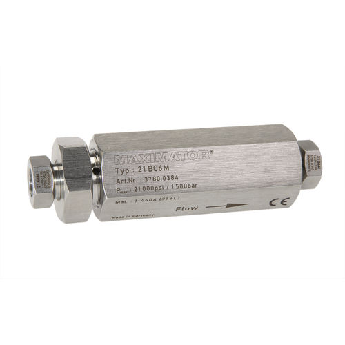 Rückschlagventil - 21BC series - Maximator GmbH - Kugel / für Gas / Edelstahl