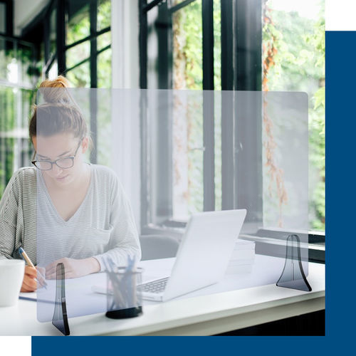 Schutzschirm für Büro - Modula Srl - für Empfangsbereich