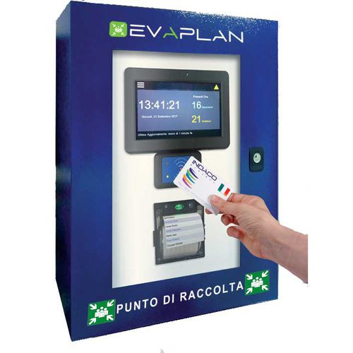 Datensammel-Terminal - EVAPLAN - Indaco Project s.r.l. - mit Touchscreen / wandmontiert / mit Kartenleser