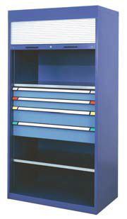 Lagerschrank - THURMETALL - auf Füßen / Rollladen / Stahl