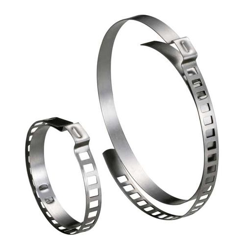 Edelstahl-Schlauchschelle - EVEREON INDUSTRIES INC - mit verstellbaren Lochbändern / Band / ohne Verzahnung
