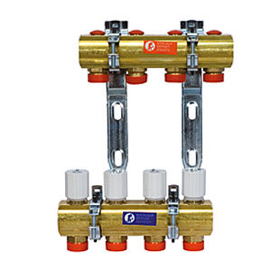 Mehrweg-Verteilerblock - R553D series - Giacomini - Messing / vormontiert