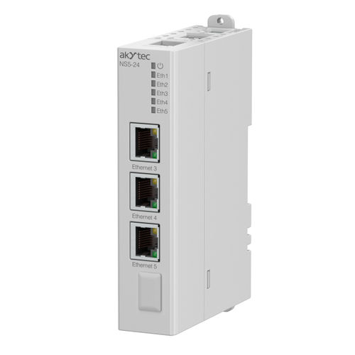 Ethernet-Schaltermodul / unmanaged - NS5-24 - akYtec GmbH - 5 Ports / Hutschienen / kompakt