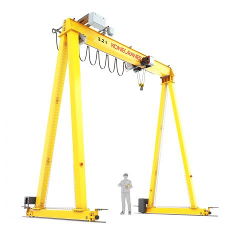 Schienenmontierter Portalkran - CXT - Konecranes - für Werkstatt / Einträger / Stahl