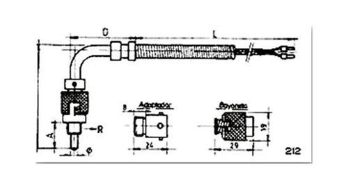 RTD-Temperaturfühler - 212 - MESEL S.L - Pt100 / Pt1000 / Thermoelement Typ J