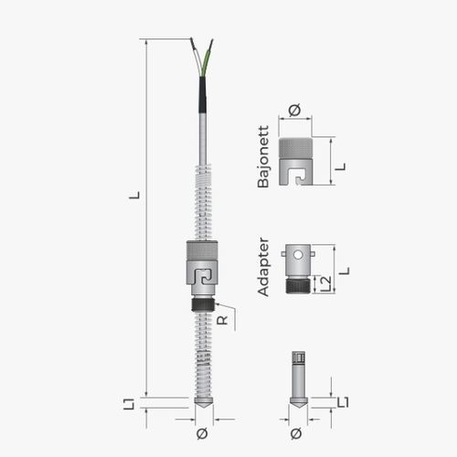 Pt100-Temperaturfühler - 115 - MESEL S.L - Pt1000 / Thermoelement Typ J / Thermoelement Typ K