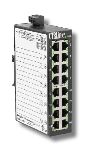 Ethernet-Switch / unmanaged - EISK16-100T - Contemporary Control Systems - 16 Ports / Gigabit / kompakt