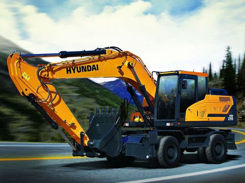 Mittelgroßer Bagger - HW210 - HYUNDAI HEAYY INDUSTRIES - Rad / Tier 4 Final / für Baustellen