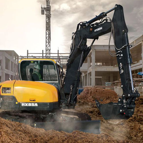 Minibagger - HX85A - Stage V - HYUNDAI HEAYY INDUSTRIES - auf Raupen / Diesel / für Baustellen