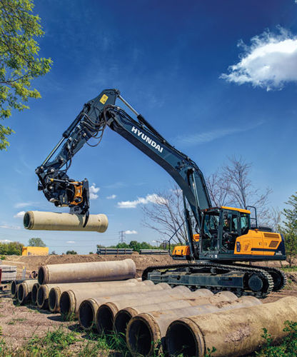 Mittelgroßer Bagger - HX330A L - HYUNDAI HEAYY INDUSTRIES - großformatig / auf Raupen / Diesel