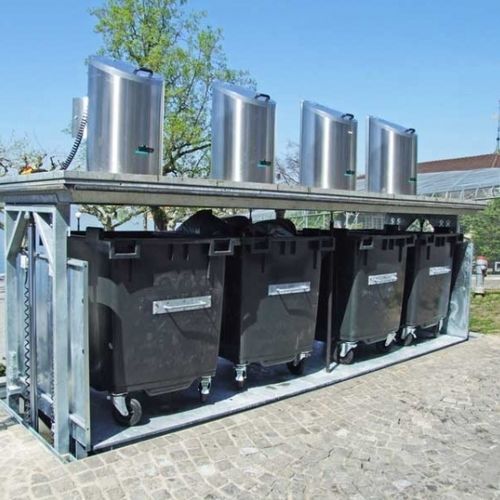 Metall-Müllbehälter - EMS Machinery - erdverlegt / wasserdicht
