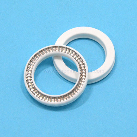 Gefederte-Dichtung - URS series - Ningbo Chenming Seals Manufacturing Co., Ltd. - PTFE / V-förmig / Stangen