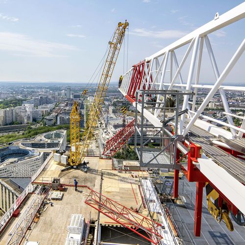 Derrickkran - 200 DR 5/10 Litronic - Liebherr Cranes - festinstalliert / für Baustelle / für Gebäudefassaden