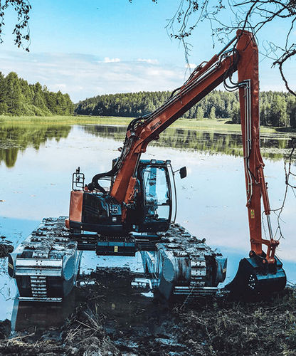 Schienenmontiertes Chassis für Baustellenmaschine - BIG FLOAT E10 - REMU Oy - für schwergewichtige Fahrzeuge