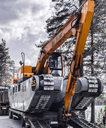 Schienenmontiertes Chassis für Baustellenmaschine - BIG FLOAT E15 - REMU Oy - für schwergewichtige Fahrzeuge