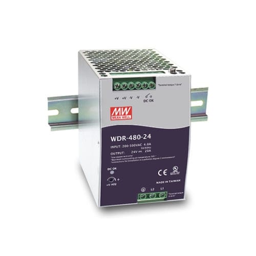 Stromversorgung für DIN-Schiene - WDR-480 series - Mean Well - AC/DC / Einfachausgang / einphasig