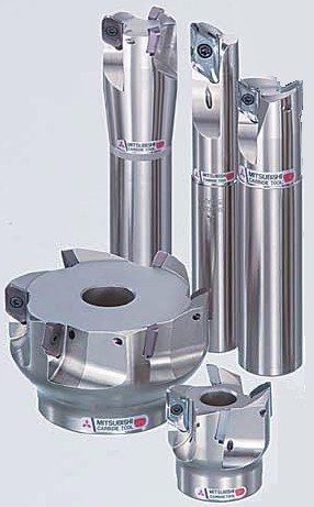 Walzenstirnfräser - AXD series - MITSUBISHI MATERIALS - Wendeplatten / für Aluminium / Hochpräzision