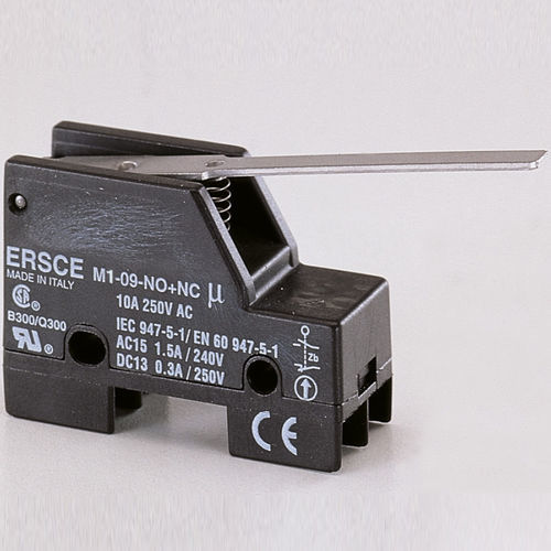 Miniatur-Positionsschalter - M309NONC - BREMAS BETTER SWITCHES - IP40 / kompakt / für Industrieanwendungen