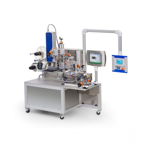 Halbautomatisches Etikettiersystem - 211 HC - HERMA GmbH - für Spritzen / zur Rundumetikettierung