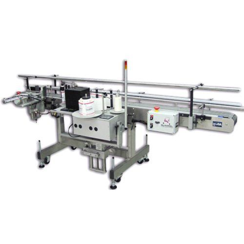 Automatischer Etikettierer - P&A_Single_Side - Quadrel Labeling Systems - für Kübel / zur Seitenetikettierung / für Shrink-Sleeve