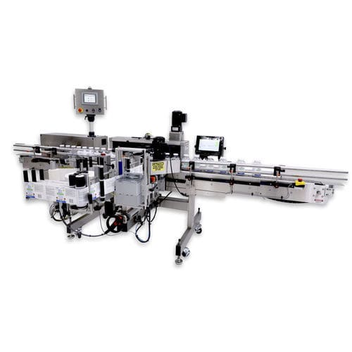 Automatische Etikettiermaschine - TECHLINE® PET - Quadrel Labeling Systems - für Flaschen / zur Oberseitenetikettierung / für die Getränkeindustrie