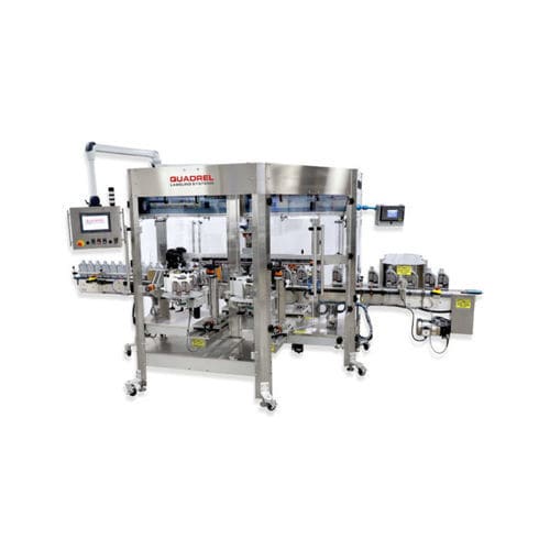 PLC-gesteuerte Etikettiermaschine - Quadrel Labeling Systems - für Flaschen / für die chemische Industrie / horizontal