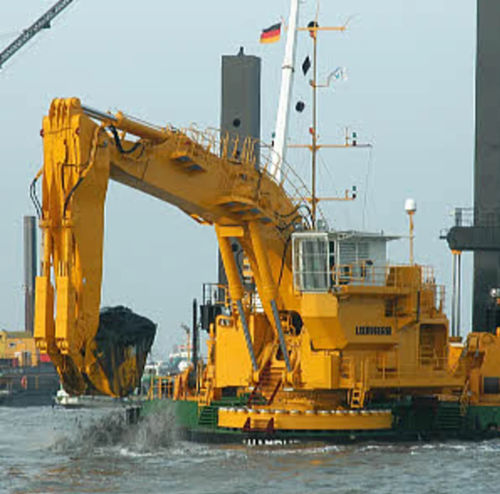Großformatiger Bagger - P 995 - Liebherr Excavators - Tier 4 Interim / für Baustellen / für Frachtkahn