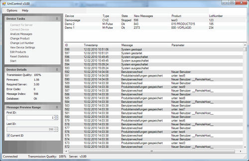 OPC-Software - Pulsotronic-Anlagentechnik GmbH - Reporting / Konfiguration / Lagerung