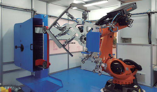 Roboterzelle zum Laden - CR-120/UL - AUTOPULIT - zum Entladen / für Schleifarbeiten