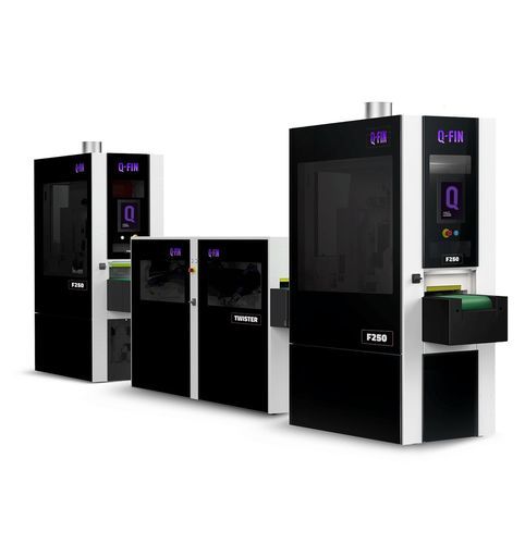 Entgratmaschine zur Entschlackung - TwinLine Twister - Q-Fin Quality Finishing Machines - Vorentgraten / Schleifmaschine / Kantenverrundung