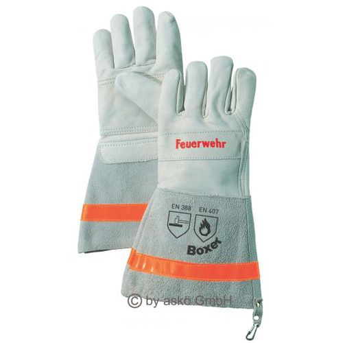 Arbeitshandschuh - 548417-0 - askö GmbH Innovative Schützausrüstung - mechanischer Schutz / genarbtes Rindleder / für die Feuerwehr