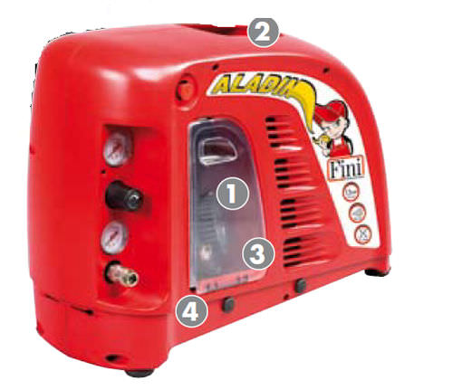 Kolbenkompressor - ALADIN, GENIUS series - FINI - Luft / mit Elektromotor / tragbar