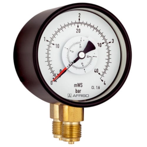 Differential-Manometer - D2 - AFRISO-EURO-INDEX - mit Zifferblatt-Anzeige / Gewinde / Aluminium