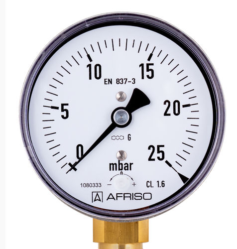 Manometer mit Zifferblatt-Anzeige - D3 - AFRISO-EURO-INDEX - Kunststoff / Messing / Aluminium