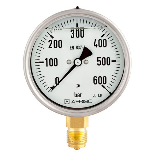Manometer mit Zifferblatt-Anzeige - Type D8 - AFRISO-EURO-INDEX - Messing / Aluminium / Edelstahl