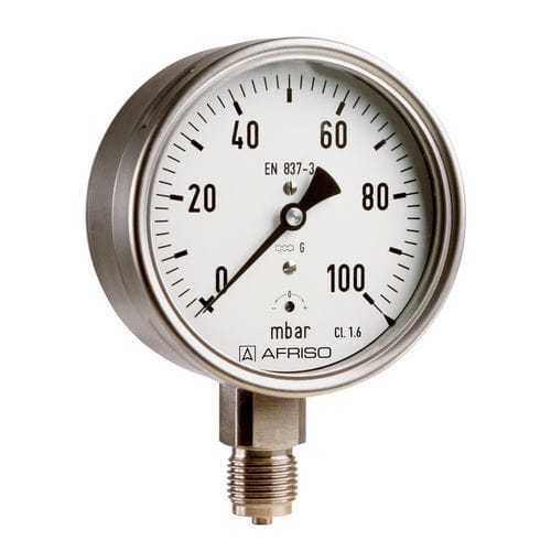 Manometer mit Zifferblatt-Anzeige - KP63Ch D402 - AFRISO-EURO-INDEX - Gewinde / Kunststoff / Aluminium