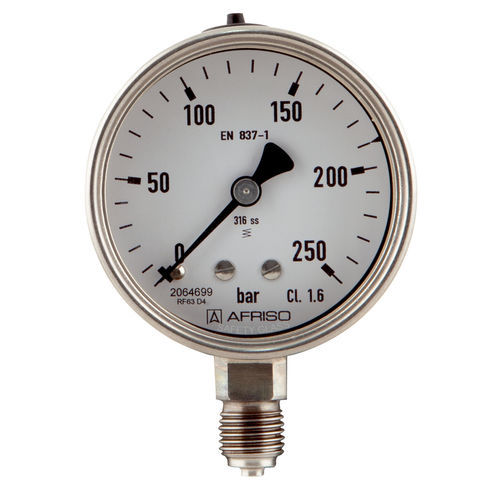 Manometer mit Zifferblatt-Anzeige - RF63Ch D402 - AFRISO-EURO-INDEX - G 1/4 / G 1/2 / Edelstahl