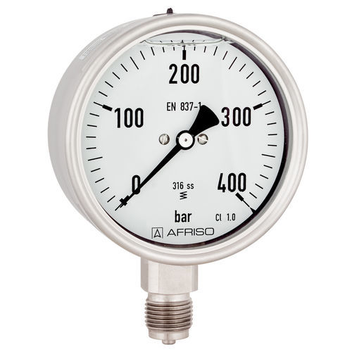 Manometer mit Zifferblatt-Anzeige - RF100ChGly D802 - AFRISO-EURO-INDEX - G 1/2 / Messing / Edelstahl